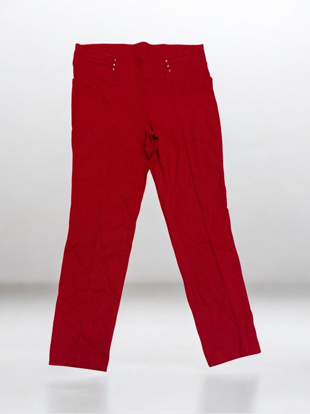 Rafaella Women’s Red Slim LegDress Pants Size 16 Textured Stretch TailoredCareer